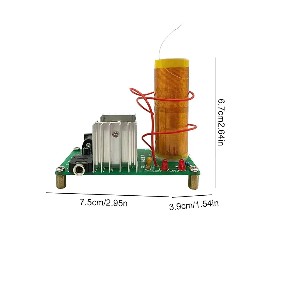 DIY Mini for TESLA Coil Kit DIY Music Loudspeaker Board Arc Experiment Wireless Transmission Input Voltage 15-24V 15W 2A