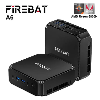 FIREBAT A6 Latest MINI PC AMD Ryzen 7 6800H 16GB DDR5 RAM 512GB SSD WIFI6 BT5.2 Portable Desktop MINI-PC Computer
