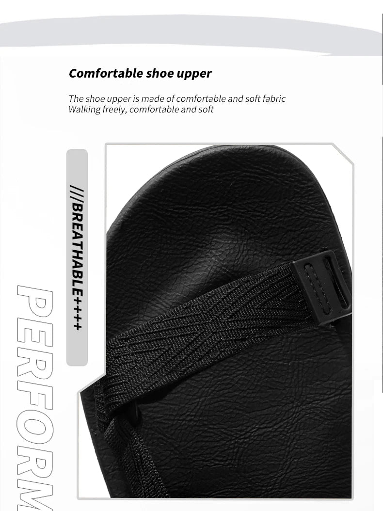 Black Men's Outdoor Casual Arch Support Sandals Anti-Slip Breathable Beach Holiday Sports Sandals for Summer Walking Size 40-45