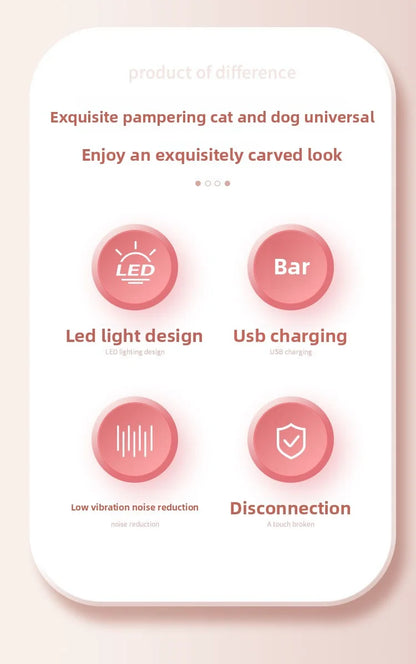 Pet electric clipper, pet foot hair trimmer, 360 ° pet hair trimmer, pet beauty and hairdressing trimmer, USB charging 500mah