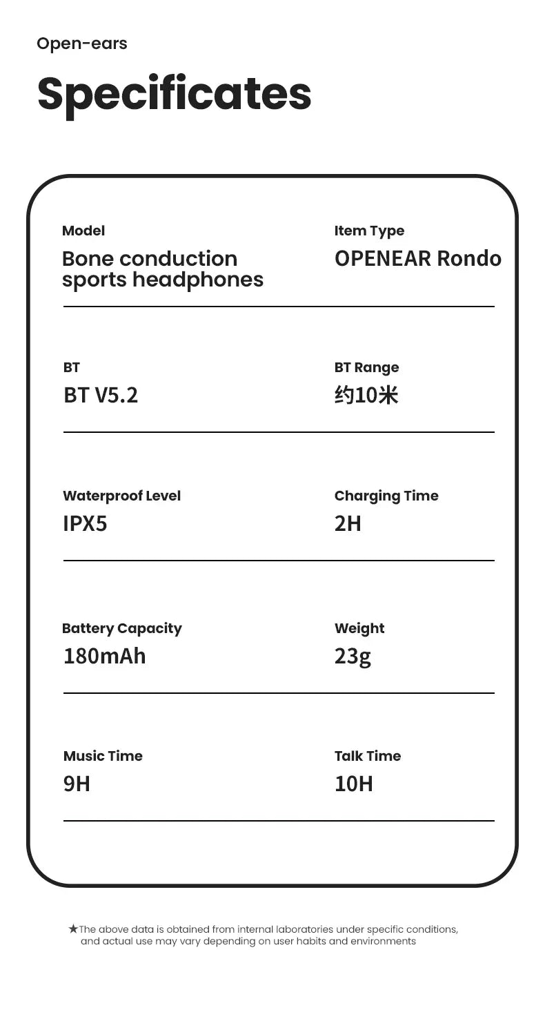 Bone Conductive Wireless Earphones Bluetooth 5.2 Open Headphones Sports Headset Waterproof Earhooks Headworn Loop