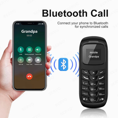 SERVO BM70 Mini Mobile Phone 2SIM Standby Bluetooth Dialer Call Recording Magic Voice MP3 Player Blacklist Small Cheap Cellphone