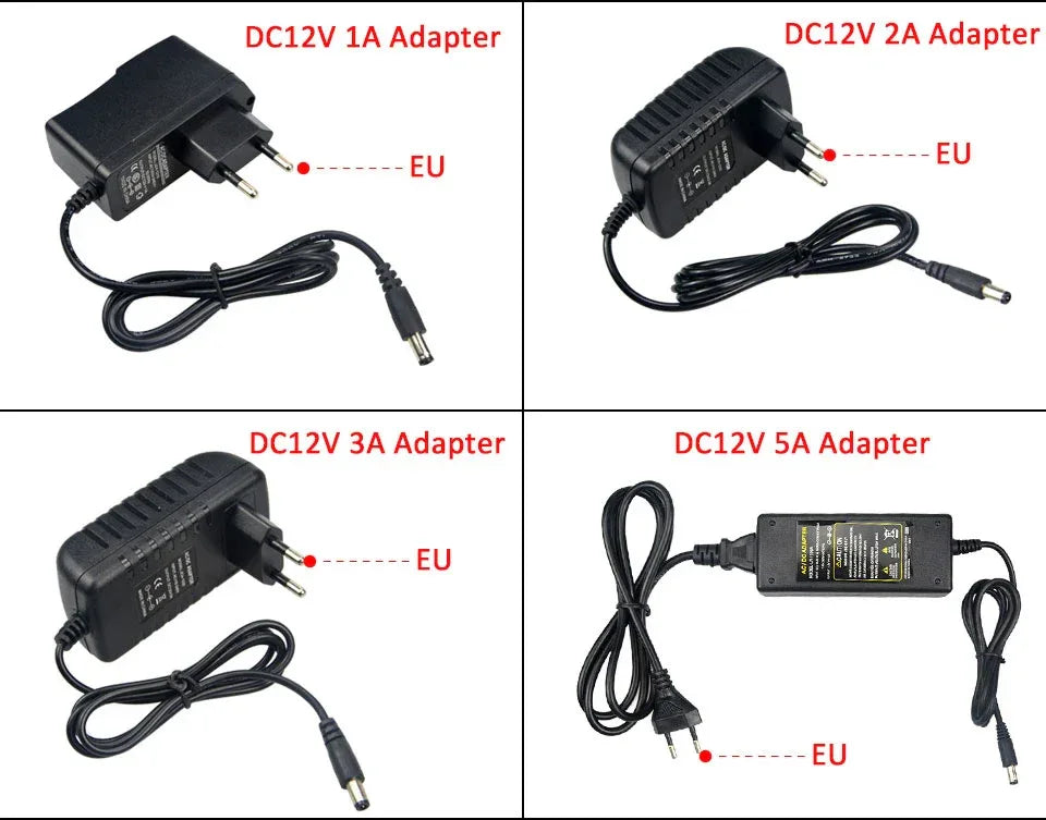 Electronic Power Supply Transformer for Led Light Strips AC/DC 110V 220V to 12V 1A 2A 3A Power Converter Adapter LED Driver
