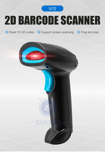 1D 2D Barcode Scanner Wired Wireless Bluetooth Bar Code Reader Omni-directional Scanning For Supermarket Logistics Product