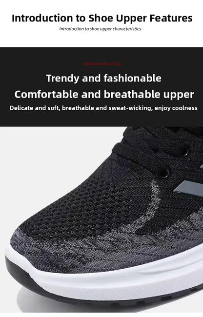 Men's Fashionable Sporty Casual Shoes Spring Autumn New Style Running Shoes Breathable Mesh Upper Thick Bottom PVC Outsole