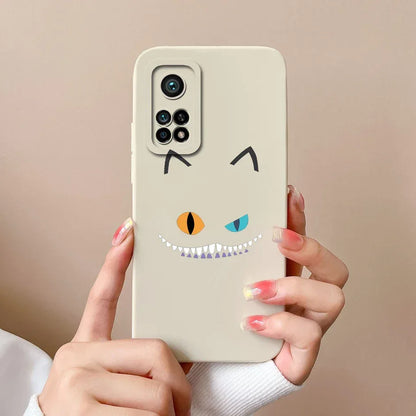 For Xiaomi Mi 10T 5G Phone Case Matte Liquid Silicone Shell For Xiaomi Mi 10T Pro 5G Cute Cat Cartoons Ultrathin Fashion Fundas