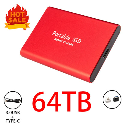 Highly cost-effective external hard drive, durable, efficient, and portable, with 256TB high-speed USB 3.1 Type C