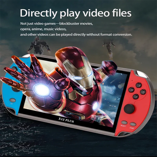 X12 Plus Portable Gaming Console, 7.0-inch HD screen, Portable Audio-Video Player, Classic Games, Over 10,000 Free Built-in Game
