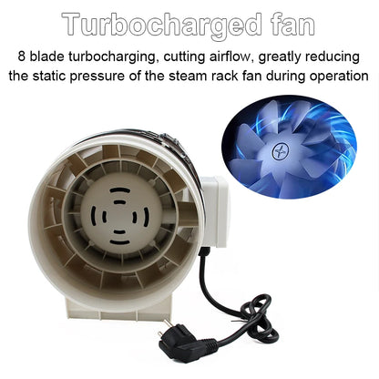 4/5/6/8 Inch Remote Control Exhaust Fan Silent Inline Pipe Duct Fan Extractor Air Ventilation Blower Kitchen Toilet Wall Booster