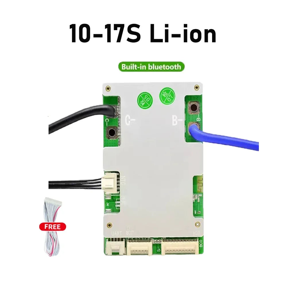 JBD Smart BMS LiFePo4 12S 36V 16S 48V 20A 40A 50A 60A 80A Li-Ion BMS 10S 13S 14S 16S 17S Balance Protection Board Built-in BT