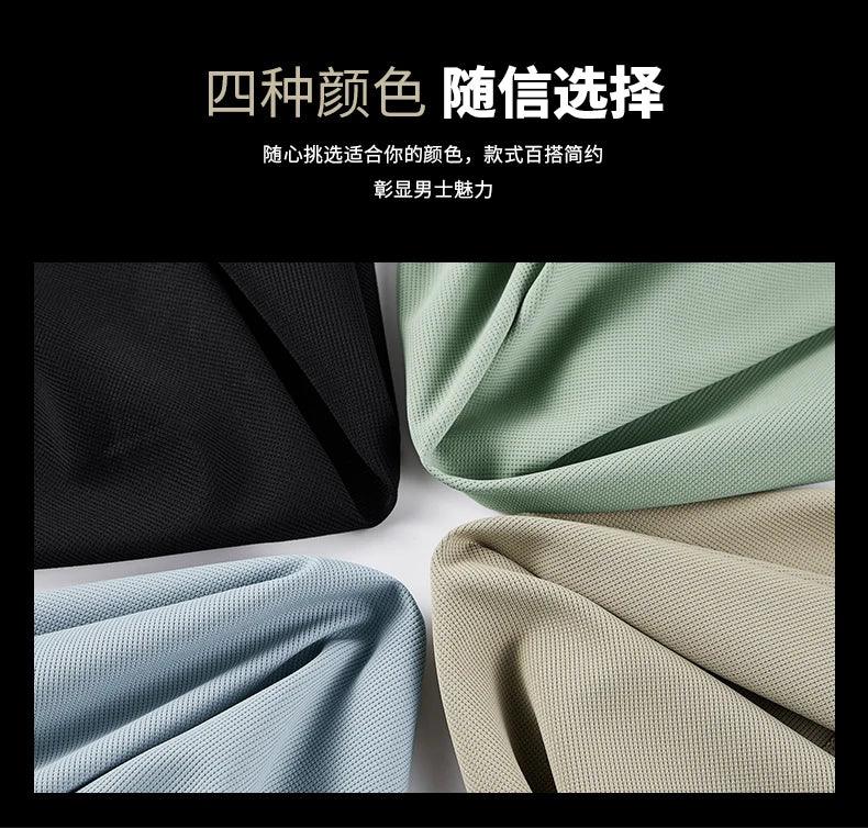Quick Dry Men's Polo Shirt Stand Collar Pullover Male Long Sleeve Half Zipper Spring Big Size Plus Large 6XL 7XL 8XL Sport Golf