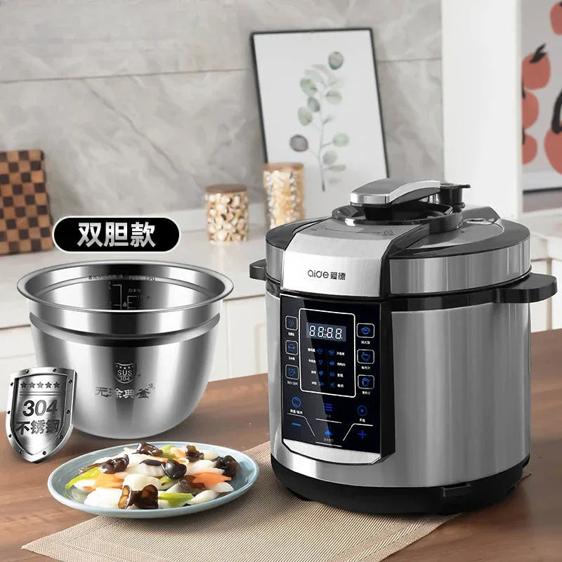 6L electric pressure cooker household large capacity 304 stainless steel intelligent pressure cooker multi-functional 220V