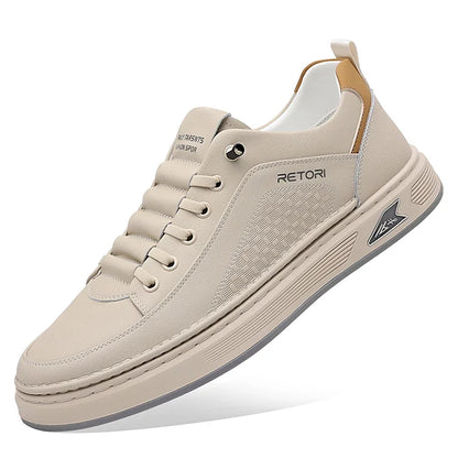 New Men's Shoes High Quality Leather Casual Shoes for Men Designer Sneakers Tenis Masculino Comfort Lace-up White Sport Shoes