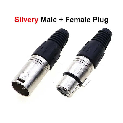 JCD XLR 3pin Male Female Panel Audio Microphone Mixer Plug Jack Connector YS145 YS146 Male Female 3 Core XLR Metal Socket
