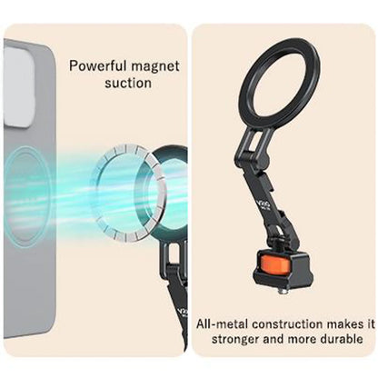Magnetic Cold Shoe Mount for Phones Magnetic Foldable Phone Stand 1/4 Screw and Cold Shoe Mount for Live Streaming Photography