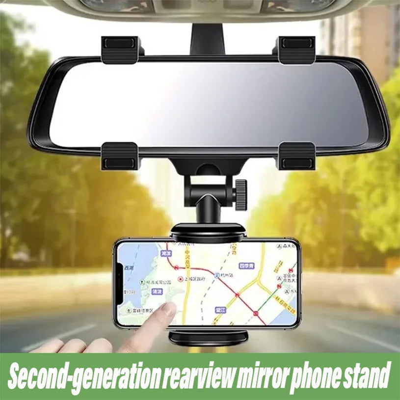 360  Foldable Navigation GPS Bracket Car Phone Holder Rearview Mirror Mount Adjustable Cell Phone Support Stable For Smartphone
