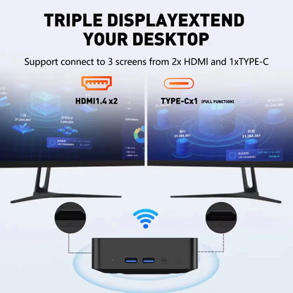 2026 Portable Intel Core i9-10980HK Computer Windows11 Pro 32GB RAM 1TB SSD Gaming Computer Dual-Band WiFi6 game Mini Desktop PC