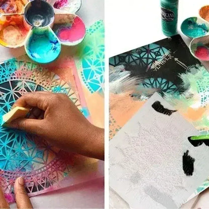 20*20 cm DIY mandala mold for painting stencils stamped photo album embossed paper card on wood, fabric wall christmas deer