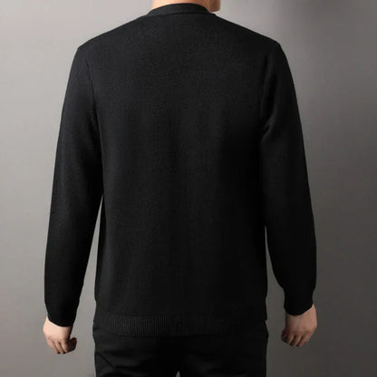 Men's  Autumn and Winter Casual Design Cardigan Thick Long Sleeved Button Up Jacket Cardigan Sweater