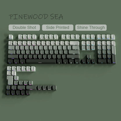 Babysbreath Side Print Shine Through Keycap Cherry Profile Double Shot PBT Keycaps 130 Key for Cherry MX Switches Gamer Keyboard