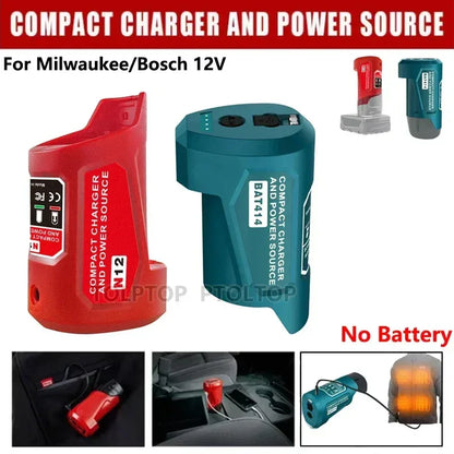 Charger Converter USB Power Adapter Phone Charger Adapter For Milwaukee For Makita For Bosch 12V Battery 12V DC Output Port