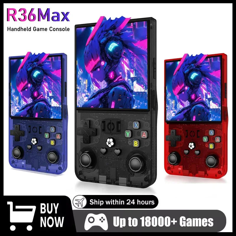 AISLPC R36MAX Retro Handheld Video Game Console Linux System 4.0 Inch IPS Screen Portable Pocket Video Player 128GB Games Gifts