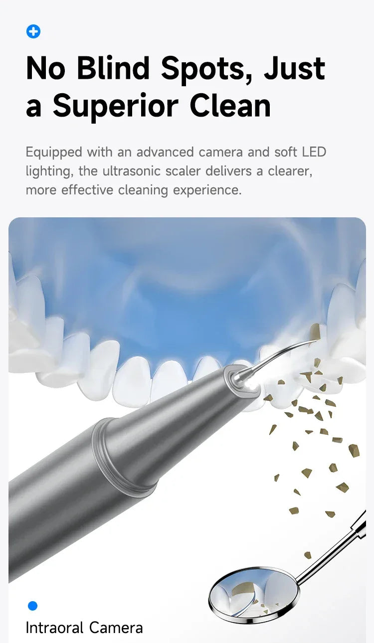 CURVY MOON Visible Electric Ultrasonic Tooth Cleaner with Camera Tartar Remover Tooth Stain Cleaning Tools Teeth Whitening Care