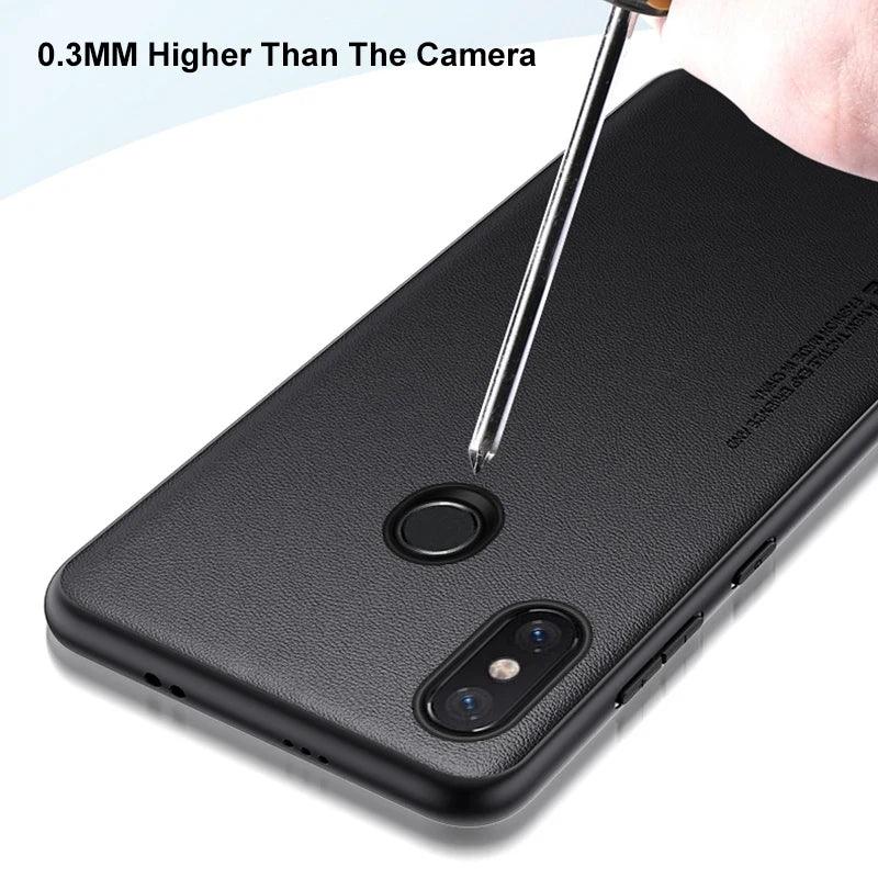 Luxury PU Leather Case For Xiaomi Mi 8 Mi8 Back Cover Matte Silicone Full Protection Phone Case For Xiaomi 8 Xiaomi8 Coque