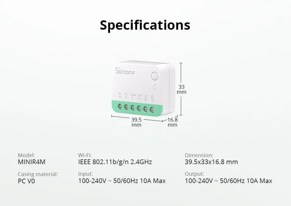 SONOFF MINI R4 Matter MINIR4M Matter Relay Sonoff Mini R4 Extreme Wifi Smart Switch Matter with Alexa Google Home Homekit