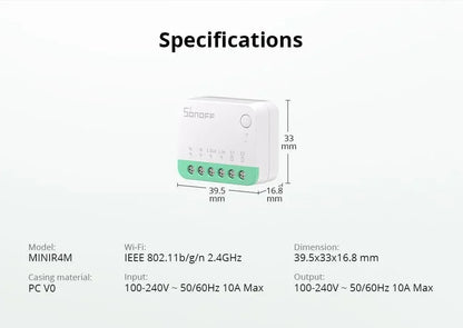 SONOFF MINI R4 Matter MINIR4M Matter Relay Sonoff Mini R4 Extreme Wifi Smart Switch Matter with Alexa Google Home Homekit