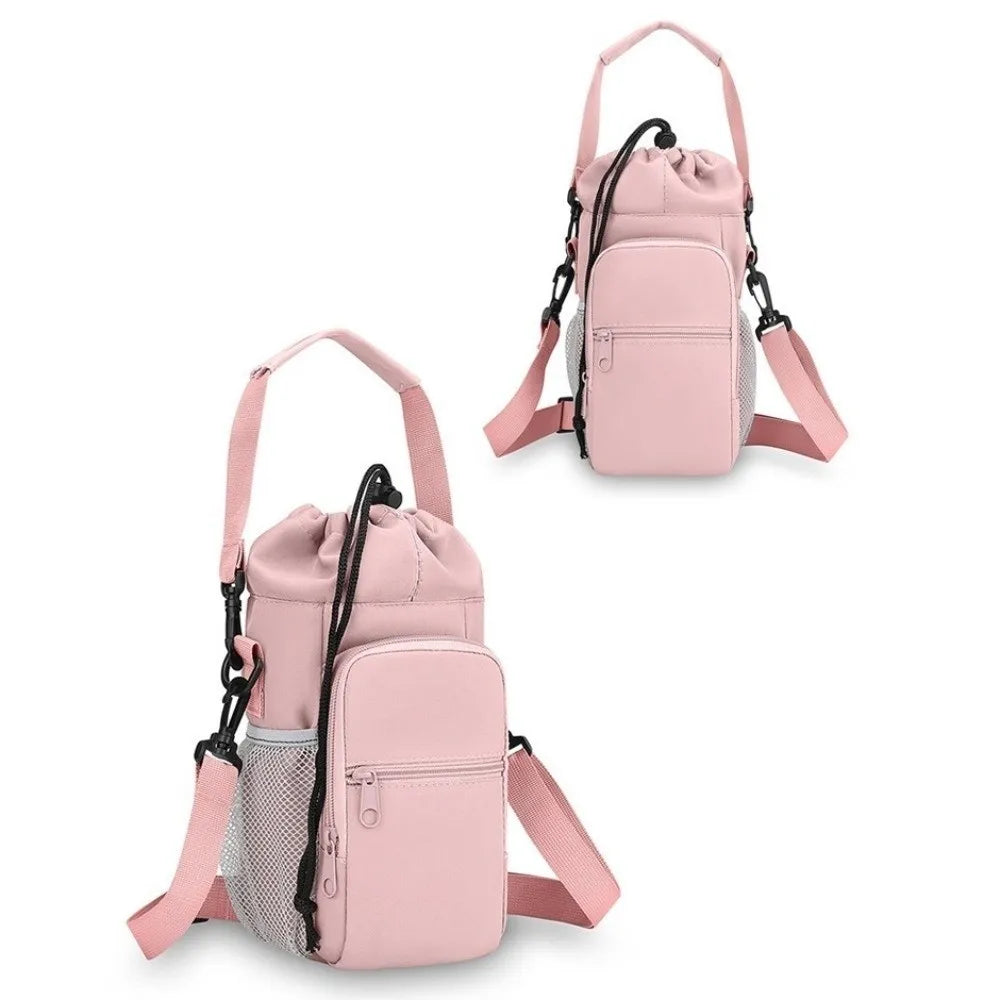 Universal Portable Water Bottle Bag Waterproof with Phone Pocket Insulated Cup Protective Cover Adjustable Strap Creative
