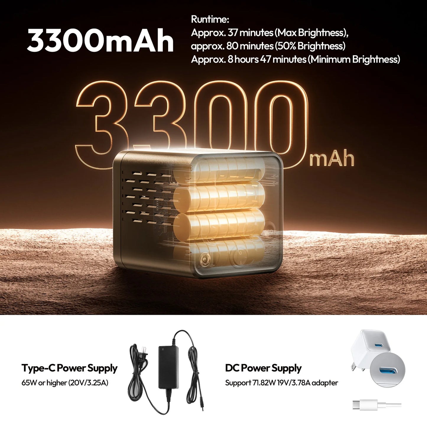 Ulanzi C60 60W COB Video Light Bi-Color Led Light 2500-6500K 3300mAh Mini Bowens Mount for Photography Studio Lighting Live Vlog