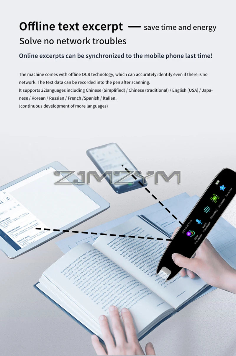 A26S Scan Translation Pen Exam Reader Voice Language Translator Device with Touchscreen WiFi/Offline Function번역펜