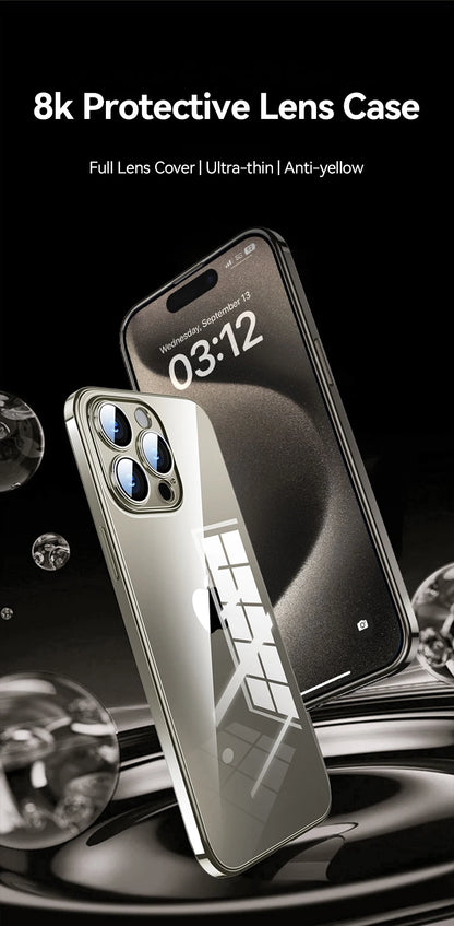 Joyroom Transparent Phone Case For iPhone 16 Pro Max Anti-Drop Phone Cover For iPhone 15 Pro Max Shockproof With Len Protection
