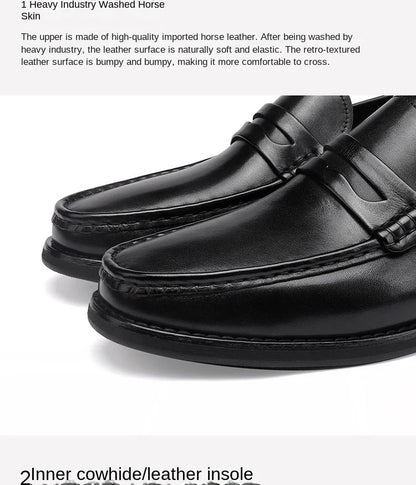 Vintage Top Layer Genuine Leather Slip on Loafers Breathable Moccasins Driving Design Casual Cowhide Shoes for Men