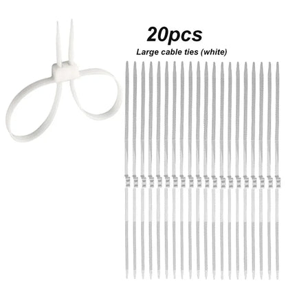 2/20pcs Heavy Duty Police Handcuffs (27.5") | Flexible Self-Locking Double Head Nylon Cable Zip Ties