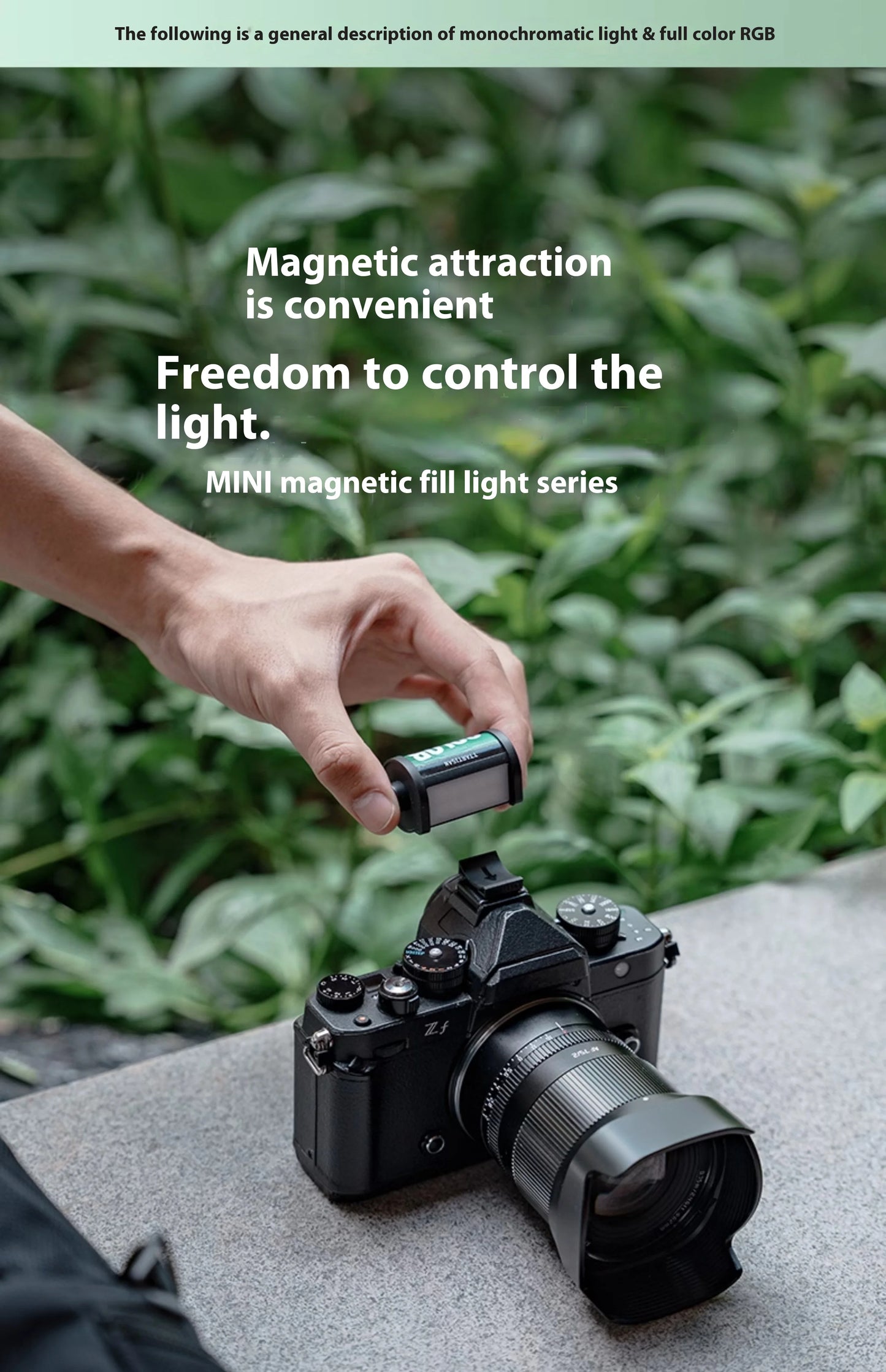 TTARTISAN RGB BI Fill Light Video Light Magnetic Mount Reteo Film Style Mini LED Light 0.5W 3000/4500/6000K CRI 95+ 300mAh TT