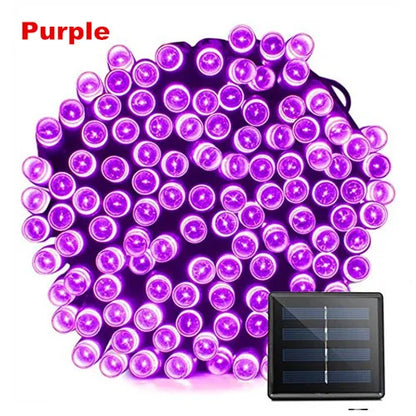 50-200 LED Outdoor Solar String Fairy Light Festoon Waterproof Street Garland Solar Power Lamp Christmas Party for Garden Decor