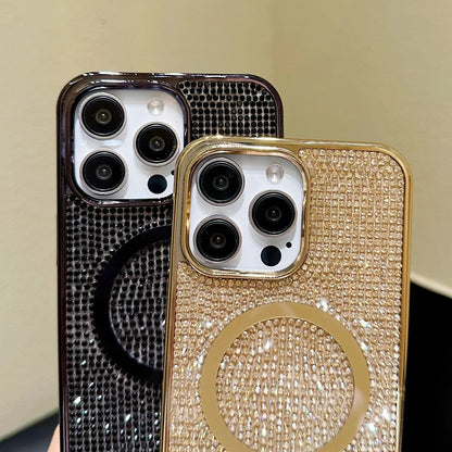 Luxury Diamond For Magsafe Case for iPhone 15 16 17 Pro Max Plus Bling Shinny Magnetic Cover for iPhone 11 12 13 14 Pro Max