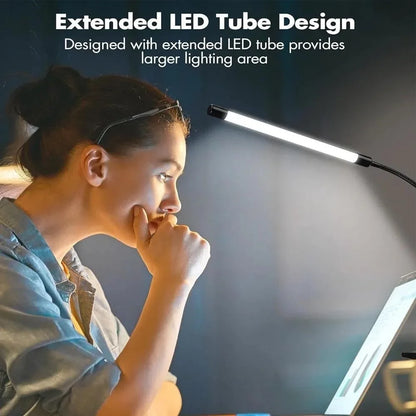 LED Adjustable Table Lamp USB 3 Colors Eye Protection Study Night Lamps Clip On Dimmable for Home Office  Reading Led Desk Lamps
