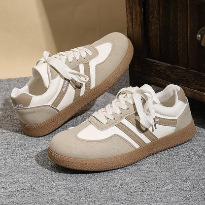 White Platform German Training Shoes Women 2026 Spring Non Slip Thick Sole Casual Sneakers Woman Lace Up Sport Shoes Flats Mujer