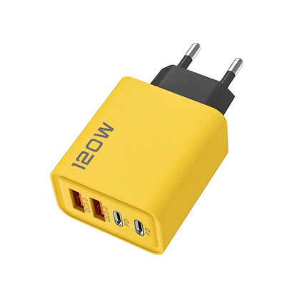 Total 120W 4-Port USB  Type C Fast  Wall Adapter for  Quick Charge Mobile Phone