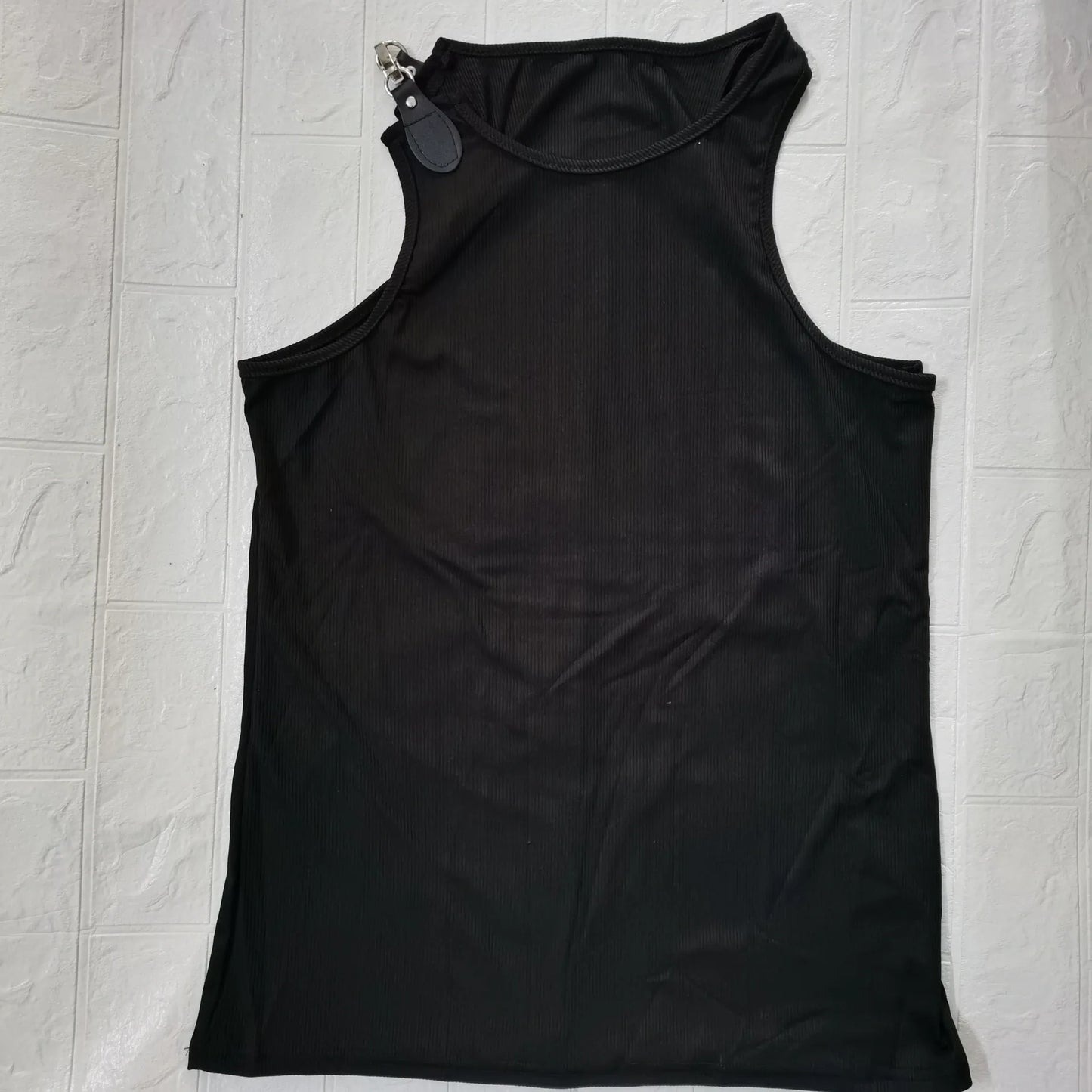 2026 Streetwear Men's Sexy Chain Button Straps Tank Tops Hip Hop Vest T-shirts Men Sleeveless Elastic Slim Fitness Muscle Vests
