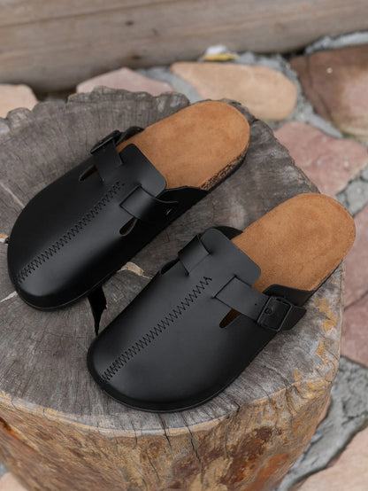 Men's Toe-Toe Slippers Waterproof Non-Slip Thick-Soled Wear-Resistant Home Outdoor Slip-On Casual Sandals