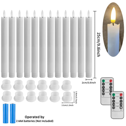 Lot de 6 bougies décoratives LED sans flamme, à piles, avec télécommande et minuterie, pour la maison, les fêtes et les mariages.