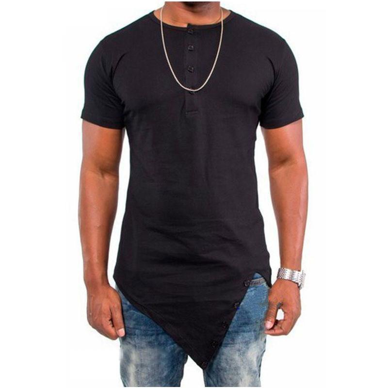 MRMT 2026 Brand New Men's Popular Irregular Short-Sleeved Men's Solid Color All-Match T-Shirt Hip-Hop Hip-Hop Fashion Casual Men