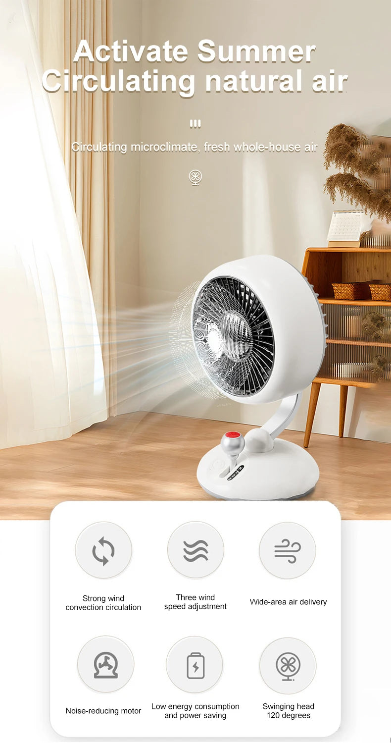Desktop Fan Kart Creative Digital Display Shaking Head High-speed Circulation Fan Mute Long Endurance Electric Fan