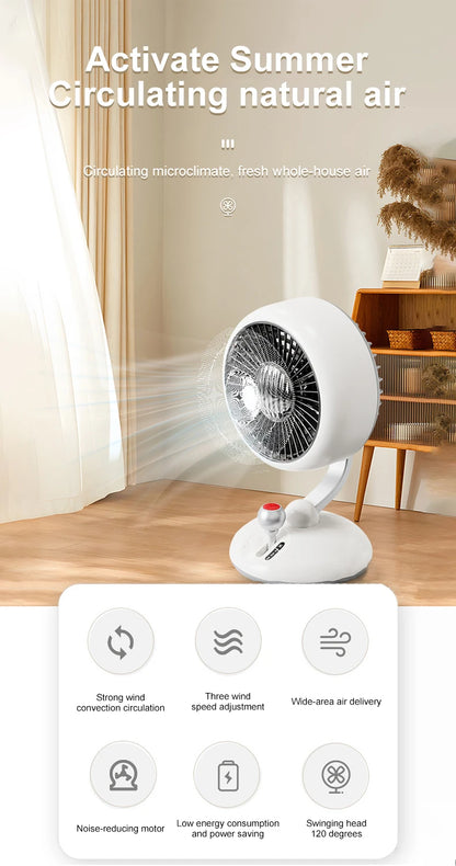 Desktop Fan Kart Creative Digital Display Shaking Head High-speed Circulation Fan Mute Long Endurance Electric Fan