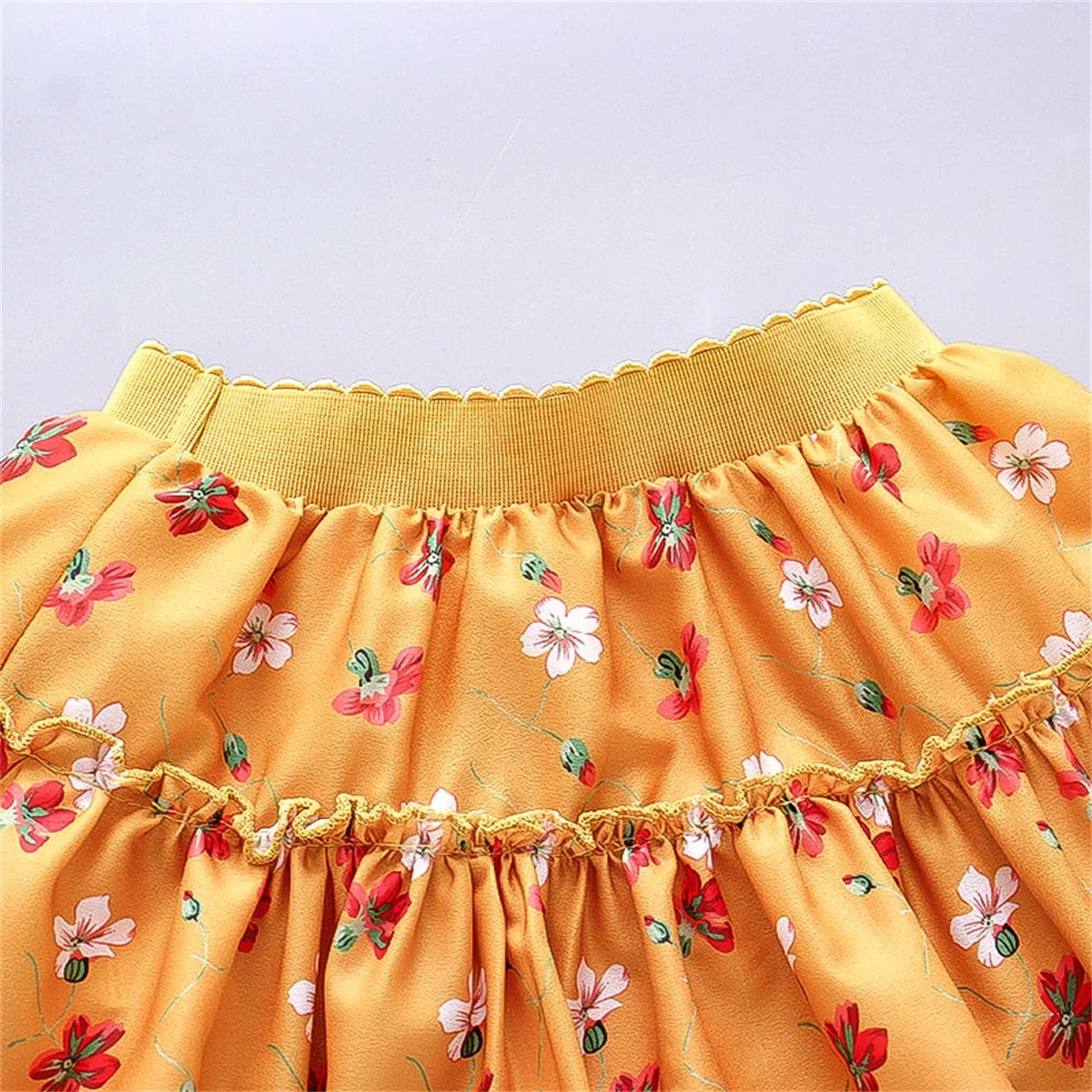 0-3 Year Old Little Girl'S Half Length Skirt  Sweet Small Floral Multi-Layer Chiffon Solid Color Loose A-Line Skirt tutu skirt