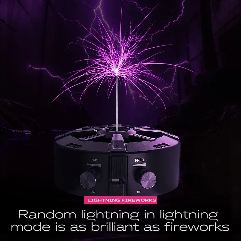 Tesla Coil Arc Music Box - Wide Voltage 110-240V, Bluetooth 5.3 Wireless+SD Card Lightning Purple Visual Arrangement.
